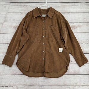 We The Free Brown Button Down Shirt